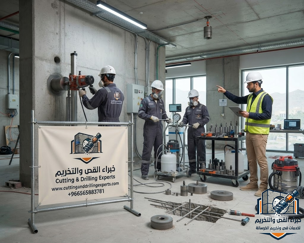 مقاول تخريم خرسانة حي الحوية بالطائف لتنفيذ فتحات الكور للمكيفات والمصاعد والتهوية باستخدام أحدث أجهزة الكور الماسي